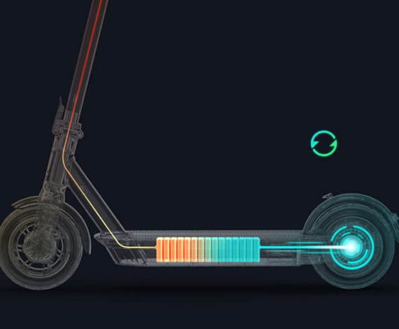 internal image of the batter cells on the G30 by Segway